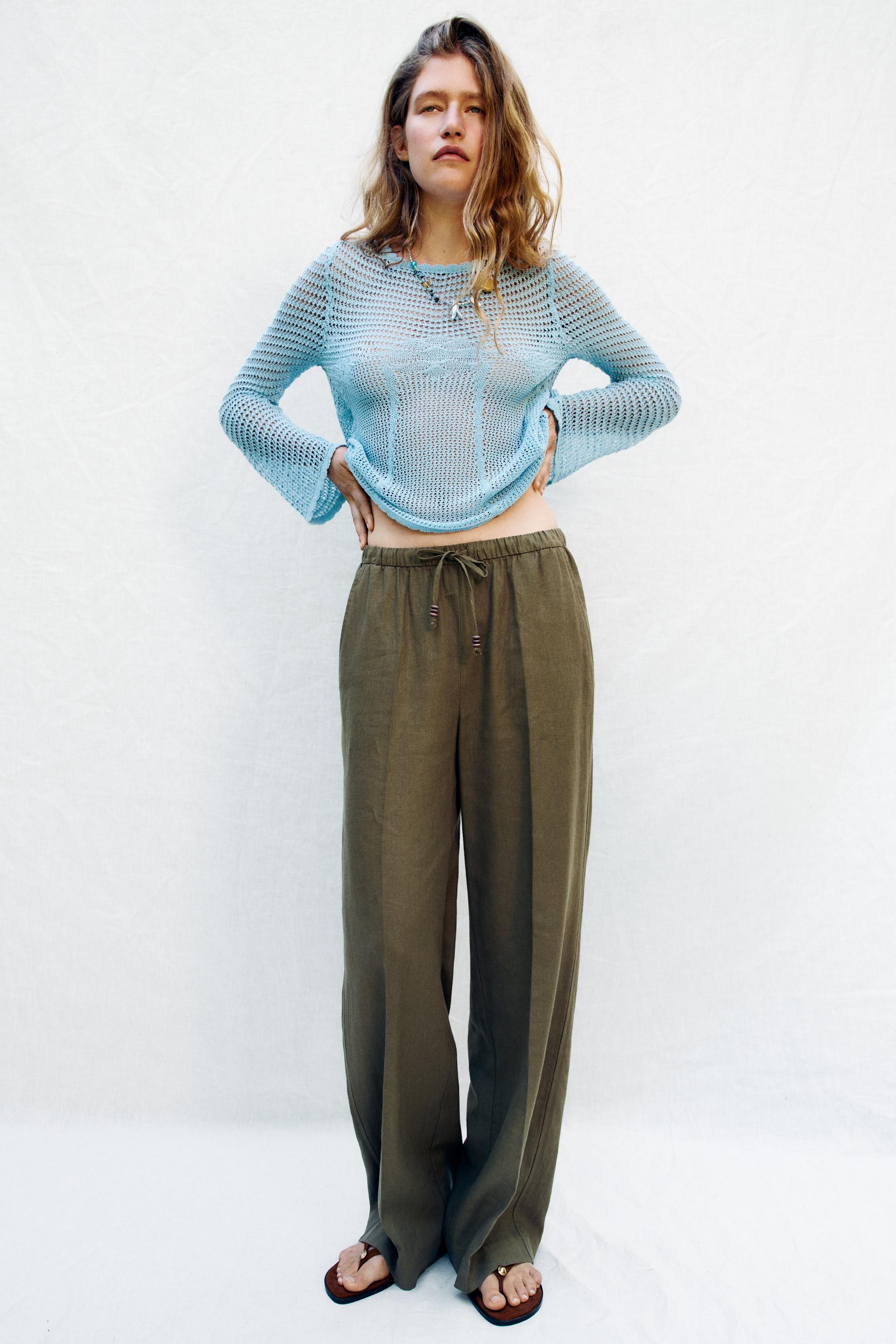 LINEN STRAIGHT LEG PANTS